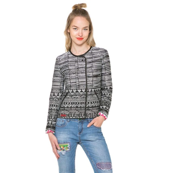 Desigual A Theory of Fun Jacket in Gris Plata Small - Picture 2 of 8